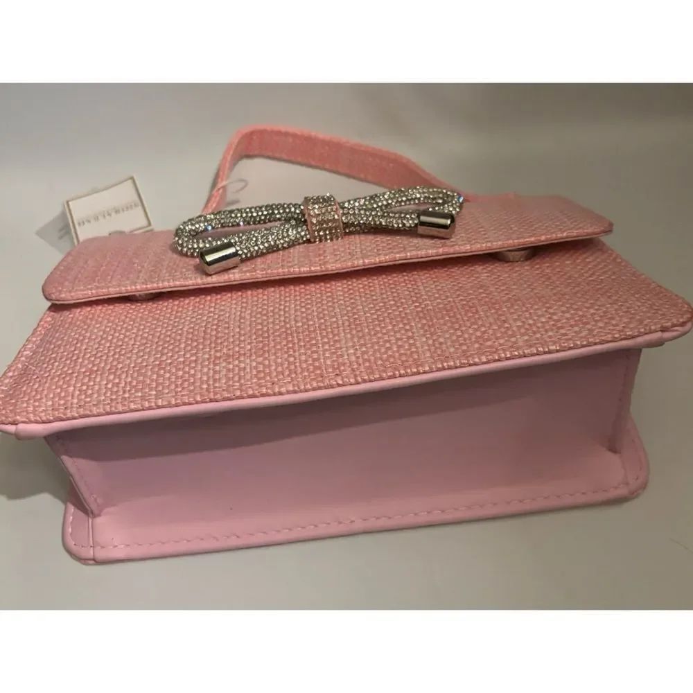 SHIRALEAH BOWIE STRAW MINI BAG in Pink / NWT - Picture 5 of 6